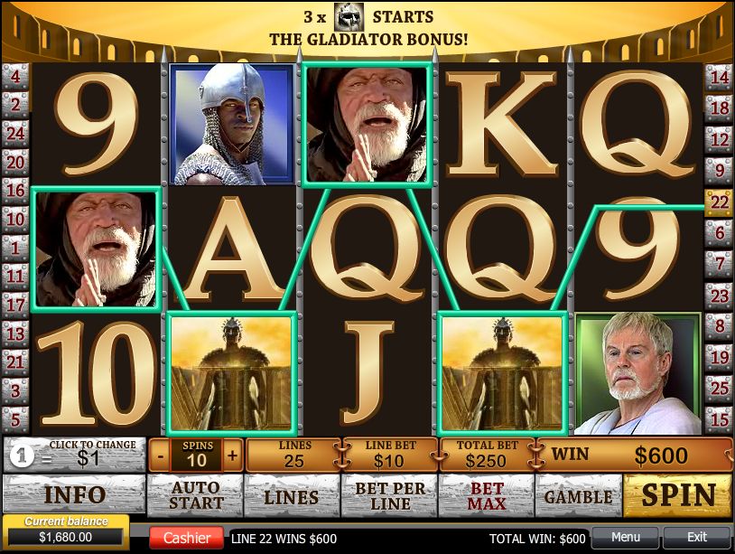 Азартные онлайн игры «Gladiator» в казино Спин Сити