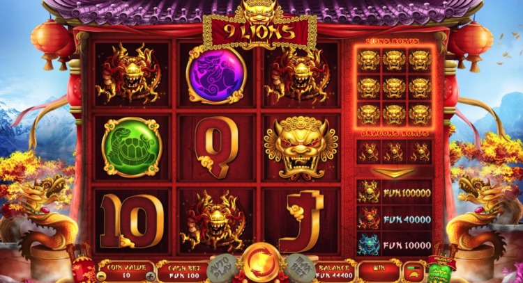 Игровой автомат «9 Lions» в казино Вулкан